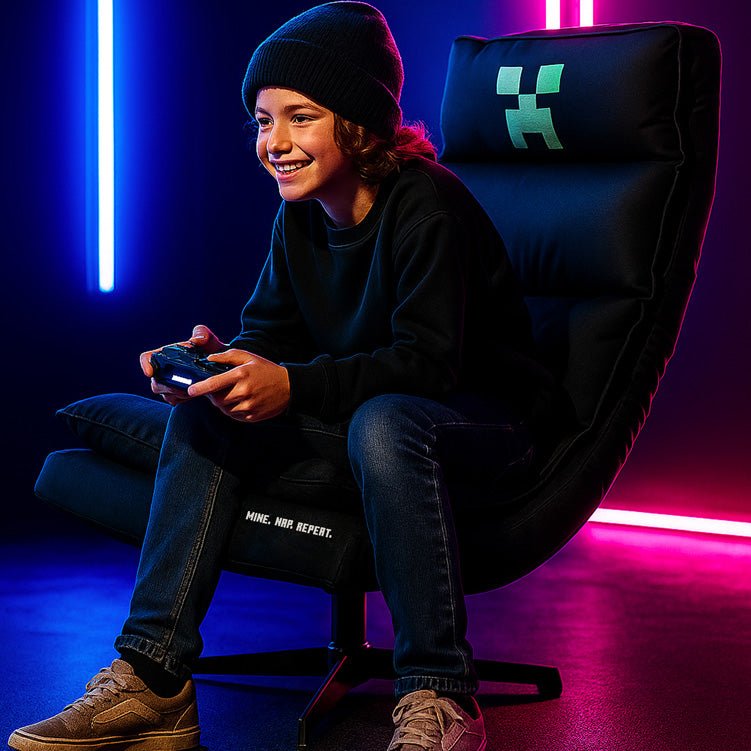 Minecraft Gaming-Sessel „CreeperSpin“ – mit 360° Drehfunktion & verstellbarer Rückenlehne