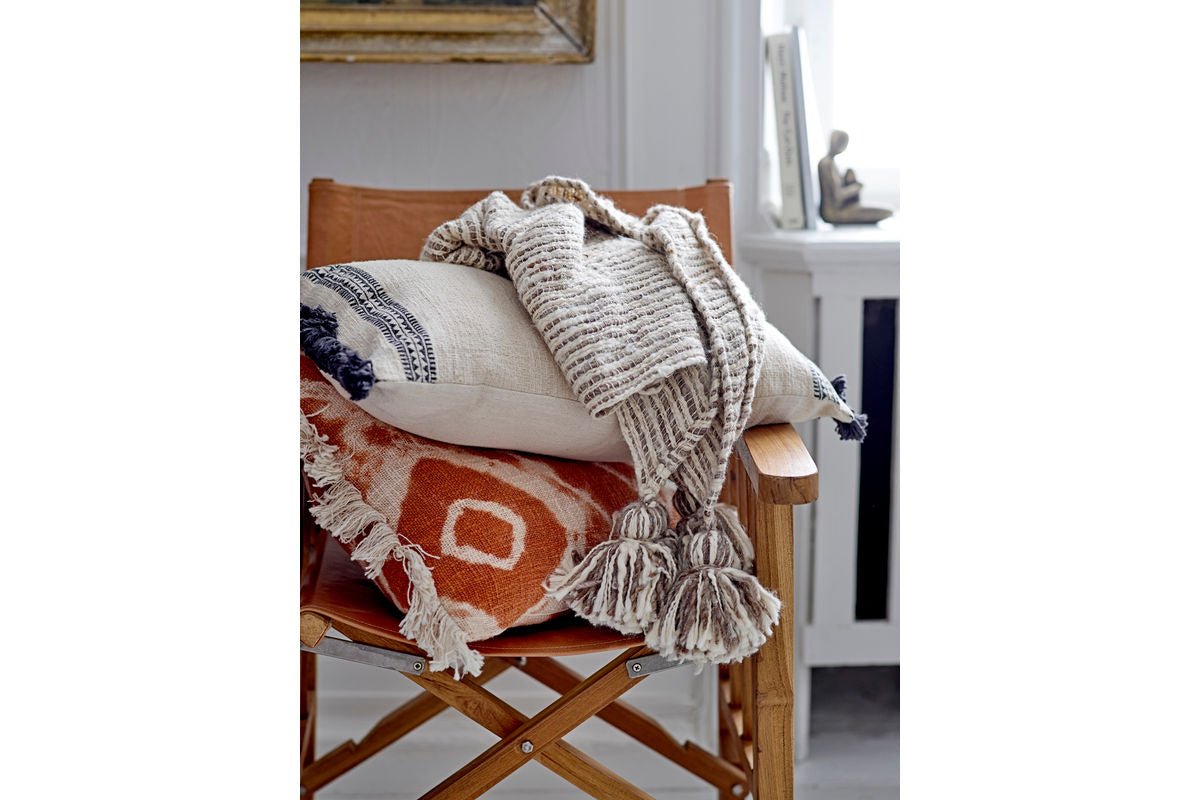 Zierkissen Charles – Baumwollkissen in Orange mit Batikmuster