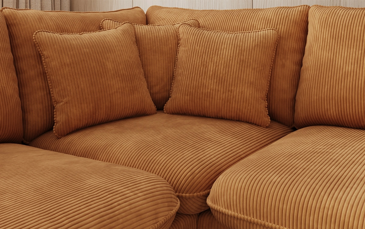Designer Ecksofa Laguna mit Metallfüße in Cord