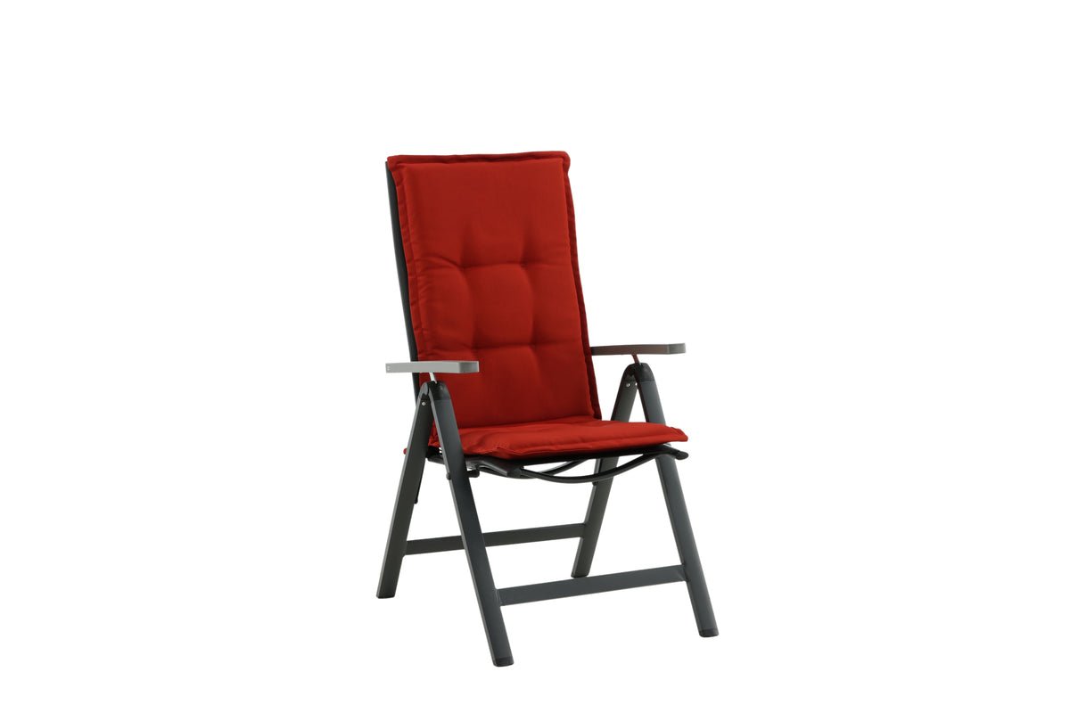 6er Set - Stuhlkissen Philly aus Polyester in Grau, Rot