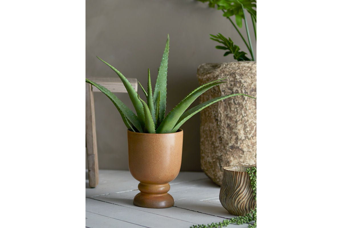 Blumentopf „Terraea“ – Braunes Steingut