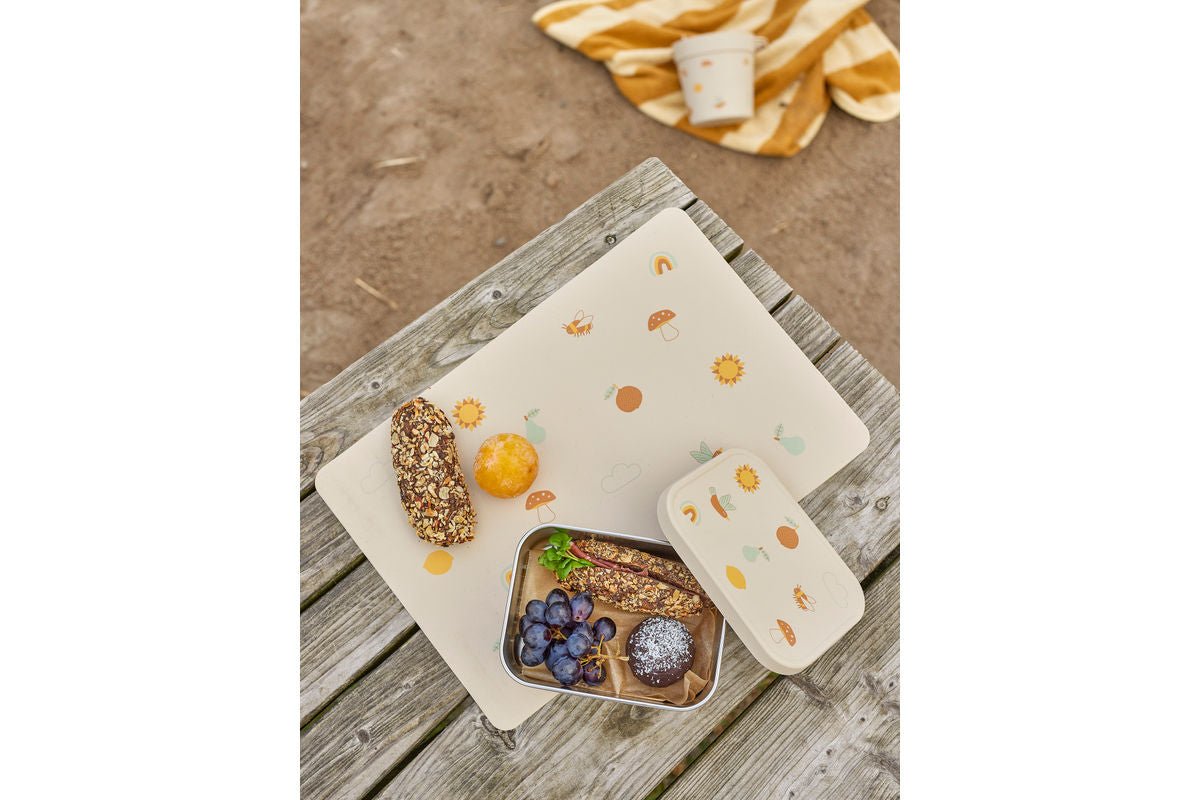 Kinder-Brotdose „Finn“ – Edelstahl in Naturtönen