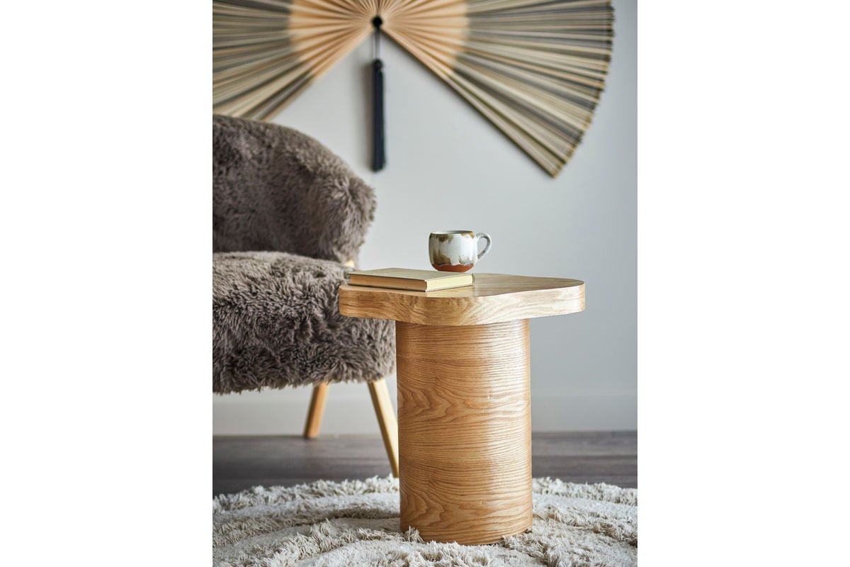 Beistelltisch Margo – Zylindrisches Design in warmem Naturton