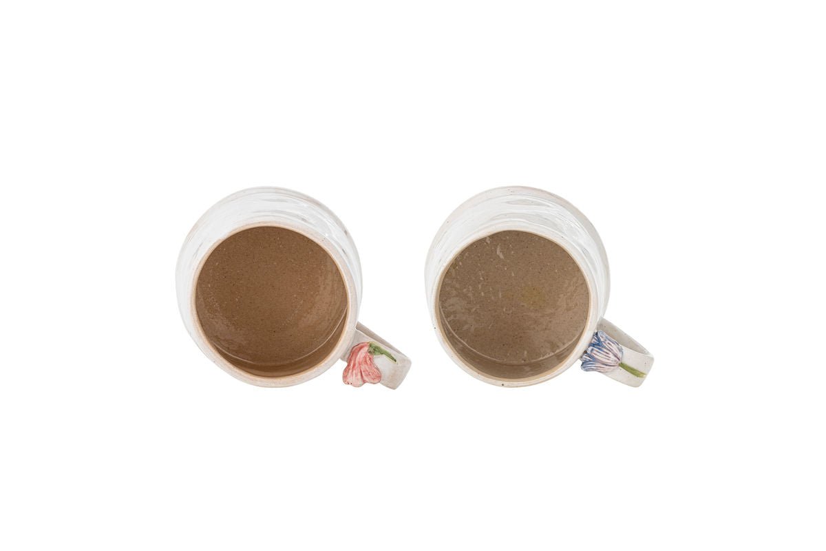 2er Set Becher Luni – gefertigt aus Steingut mit floralen Motiven