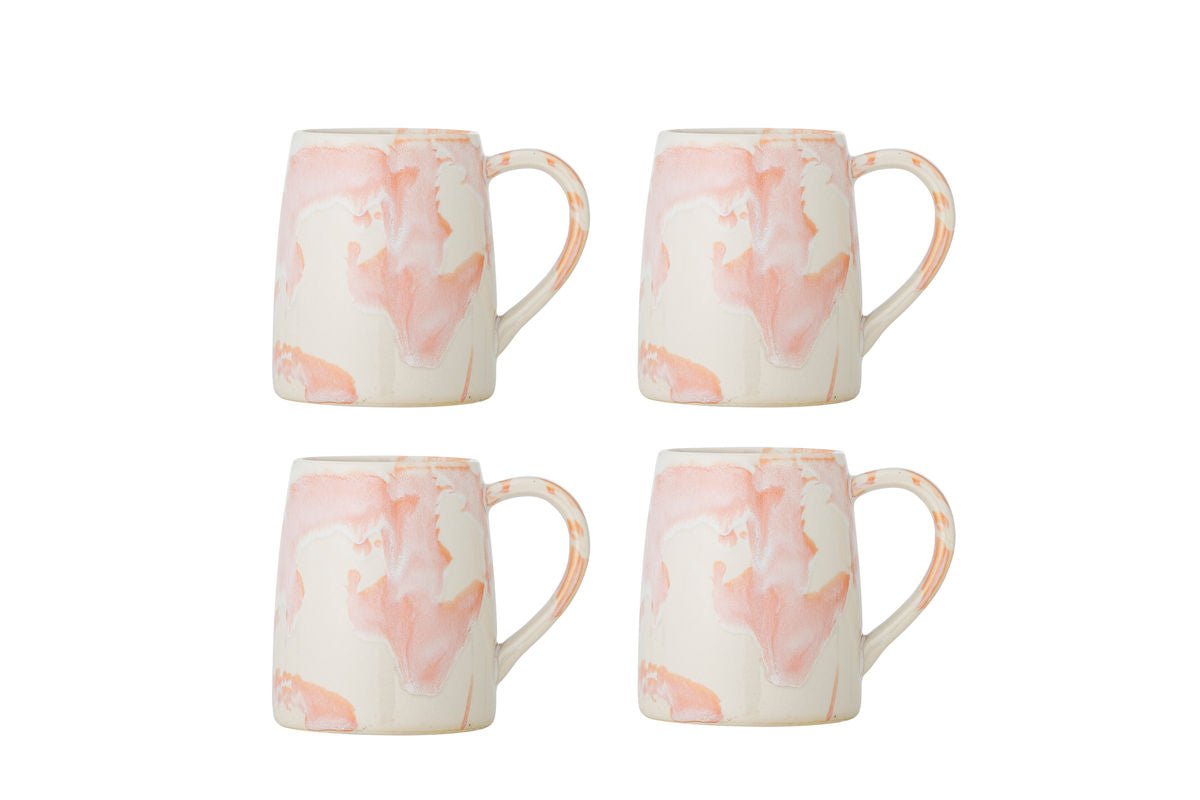 Becher-Set Jana – Steingut mit reaktiver Glasur (4er-Set)