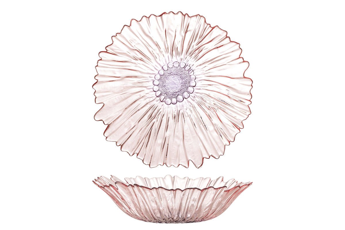 Schale Claire – aus Glas in Rosé mit floralem Charakter