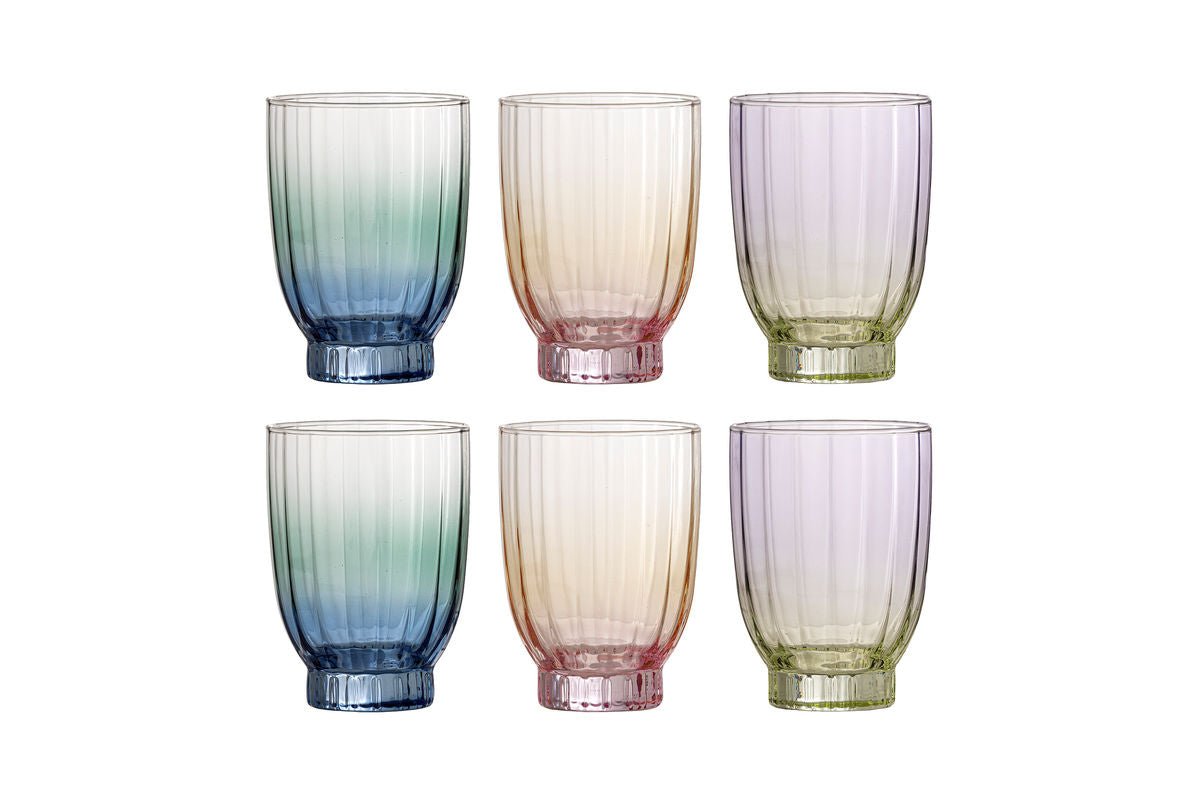 Trinkgläser Rainbow – elegantes Rillendesign (6er-Set)