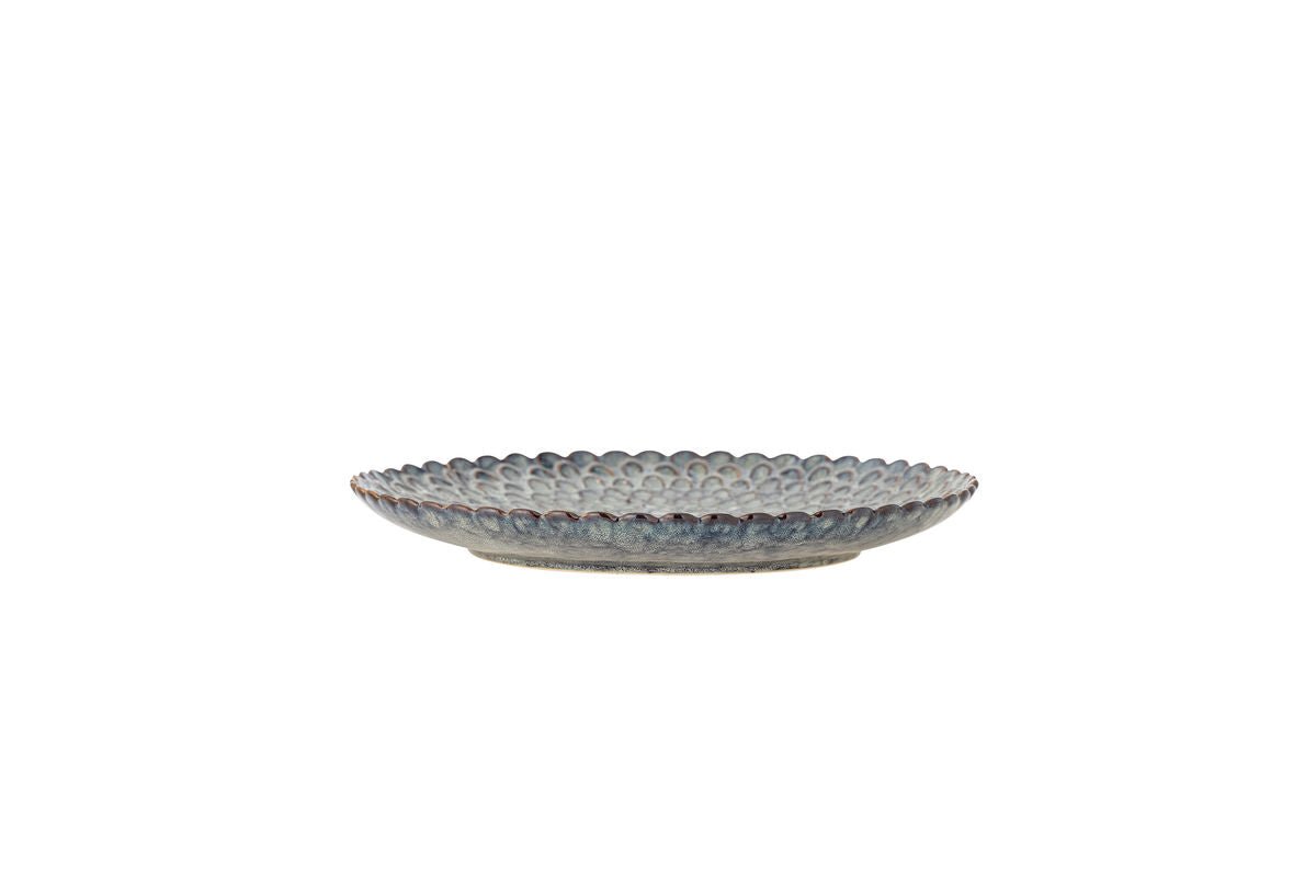 Teller Cori – aus Steingut 4er-Set in Grau mit maritimem Relief