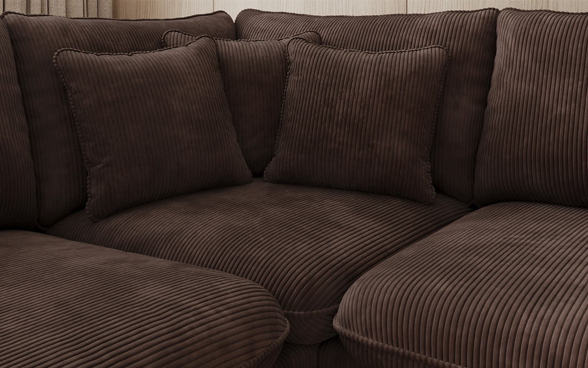 Designer Ecksofa Laguna mit Metallfüße in Cord