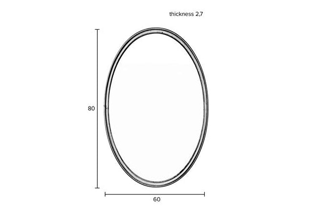 Spiegel Matz Oval M – aus Eisen in Bronze