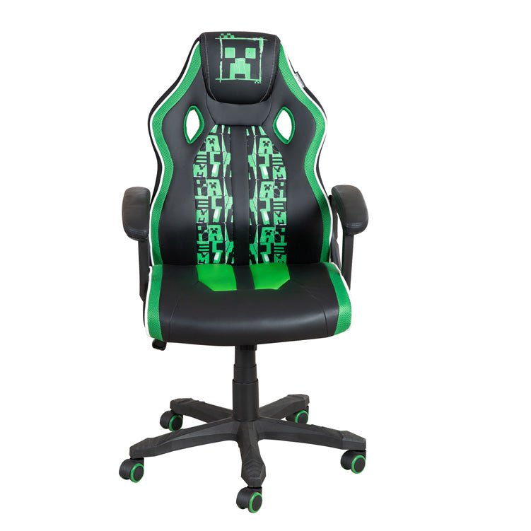 Minecraft Gaming-Stuhl „Creeper Commander“ – mit Wippmechanik, Armlehnen & Höhenverstellung