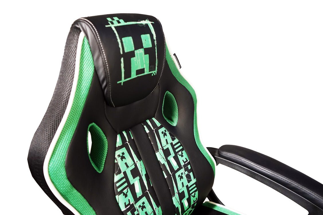 Minecraft Gaming-Stuhl „Creeper Commander“ – mit Wippmechanik, Armlehnen & Höhenverstellung