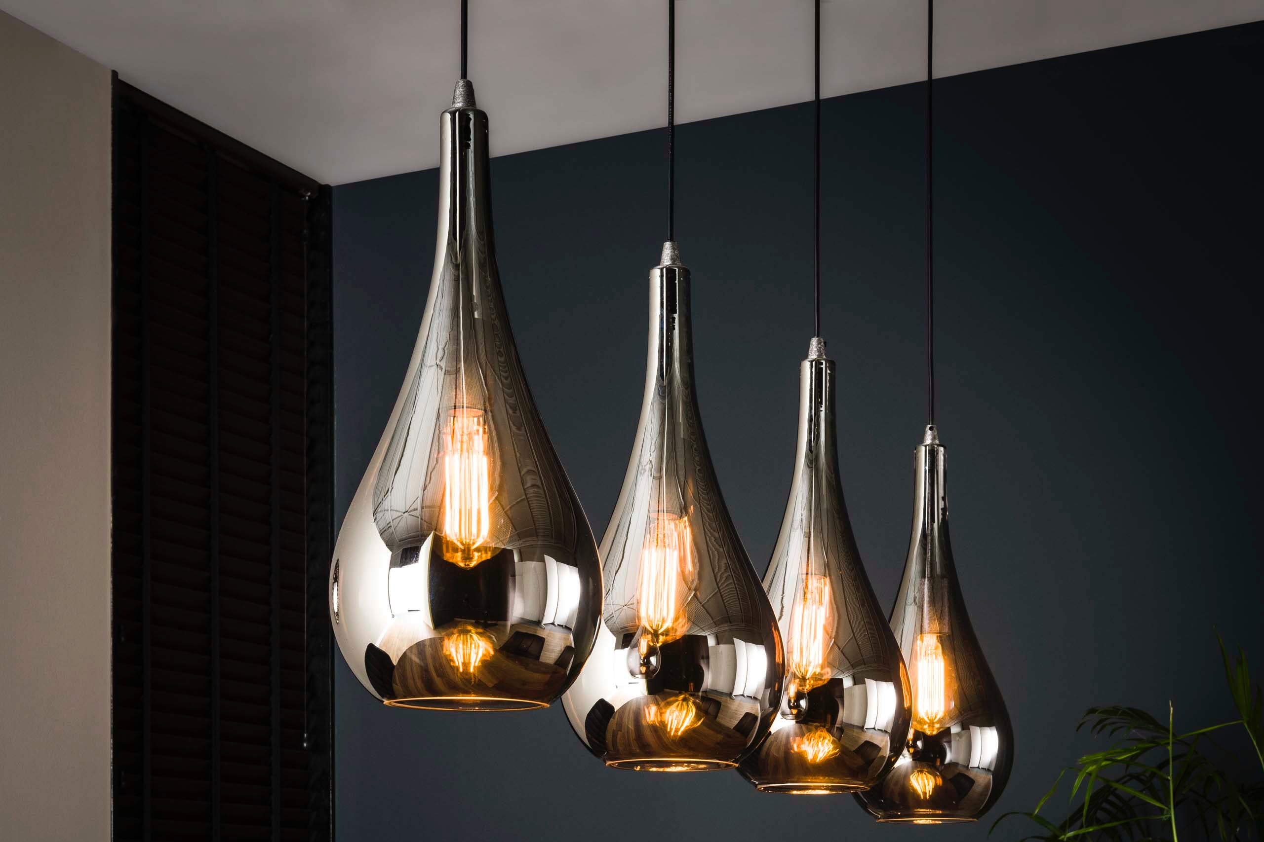 Pendelleuchte Mirano – Chromglas mit Spiegeleffekt (4-flammig)