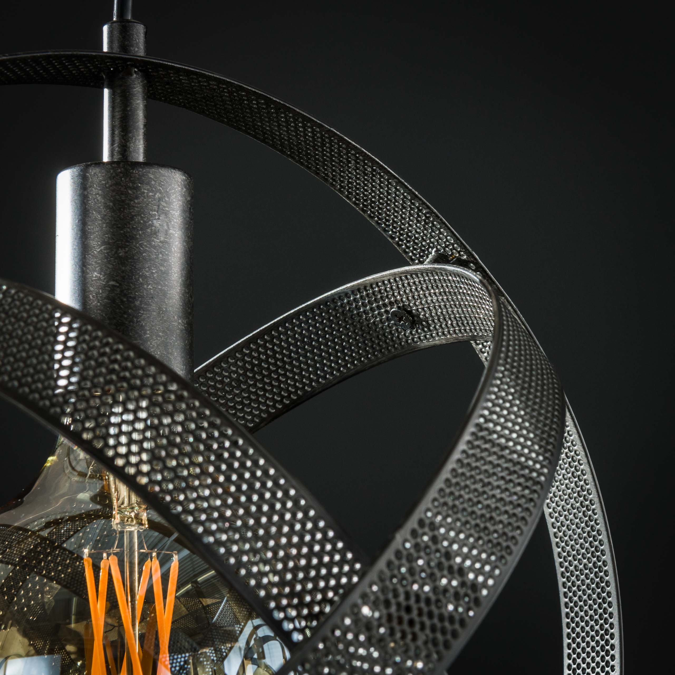 Pendelleuchte Astryx – Drehbares Ringdesign in Schwarz (3-flammig)