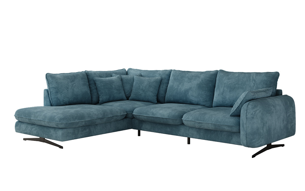 Designer Ecksofa Laguna mit Metallfüße in Cord
