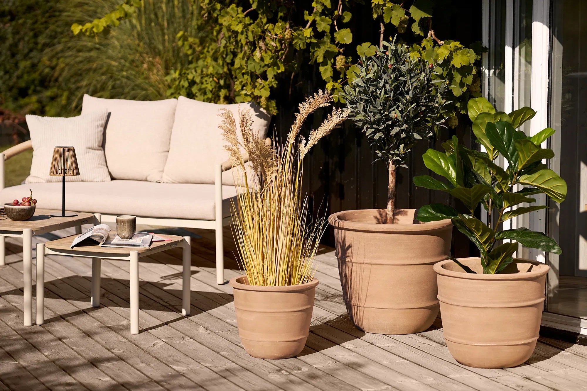 Pflanzkübel-Set Eirvien – natürlichen Ausstrahlung in Terrakotta (3er-Set)