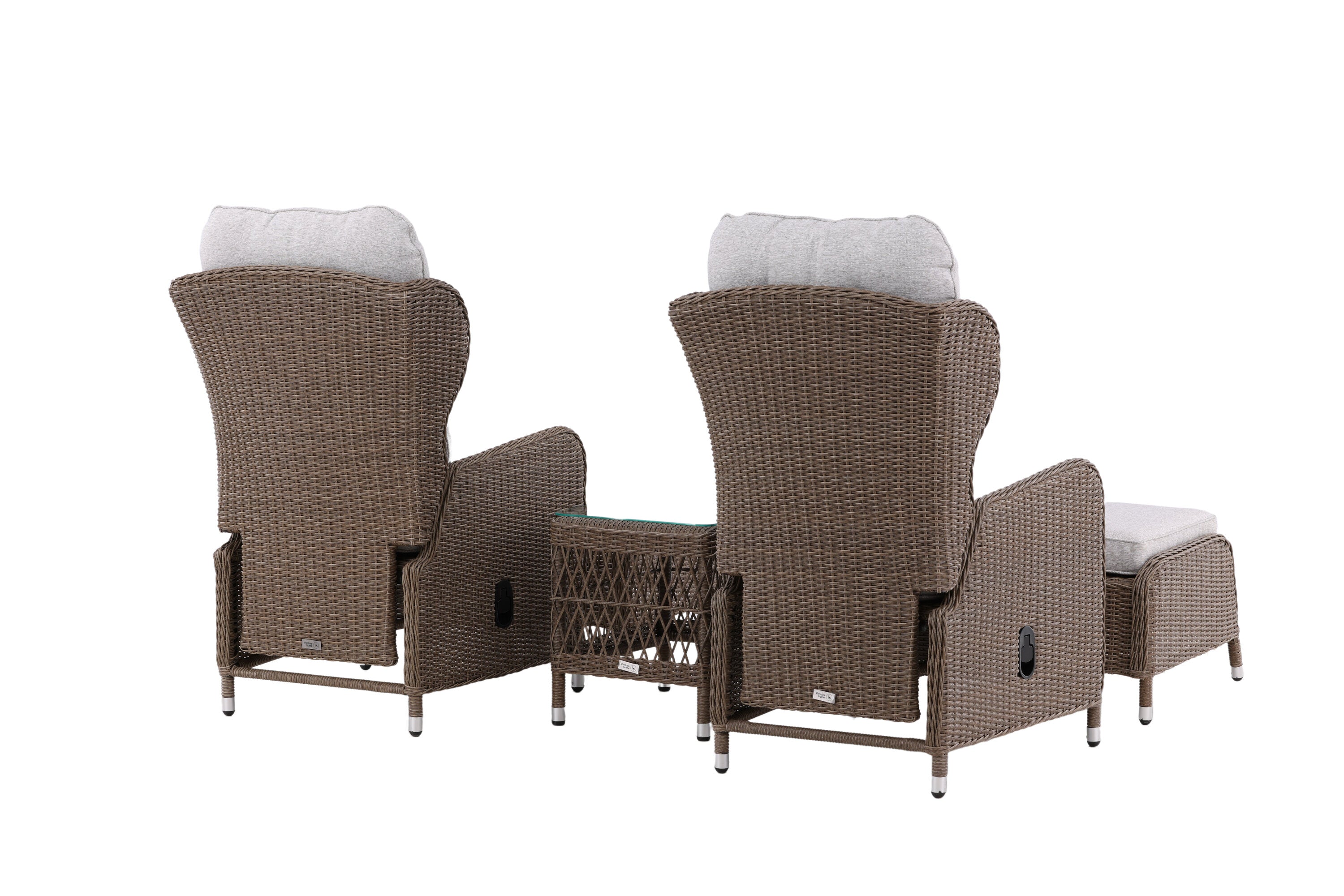 Garten Loungeset Lenox - in Natur mit verstellbarer Rückenlehne