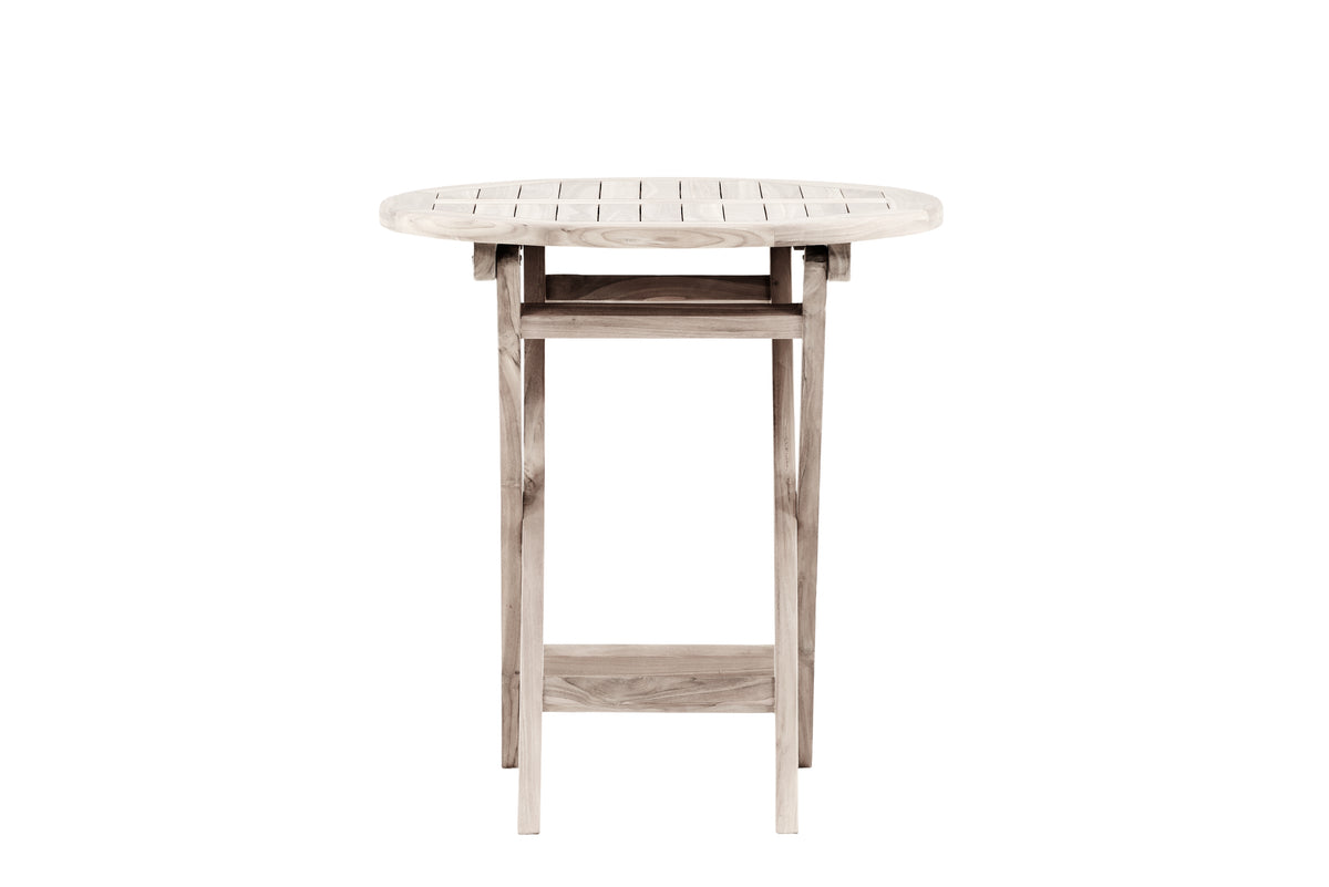 Kaffeetisch Greek - Ø70 aus Teakholz in Weiß