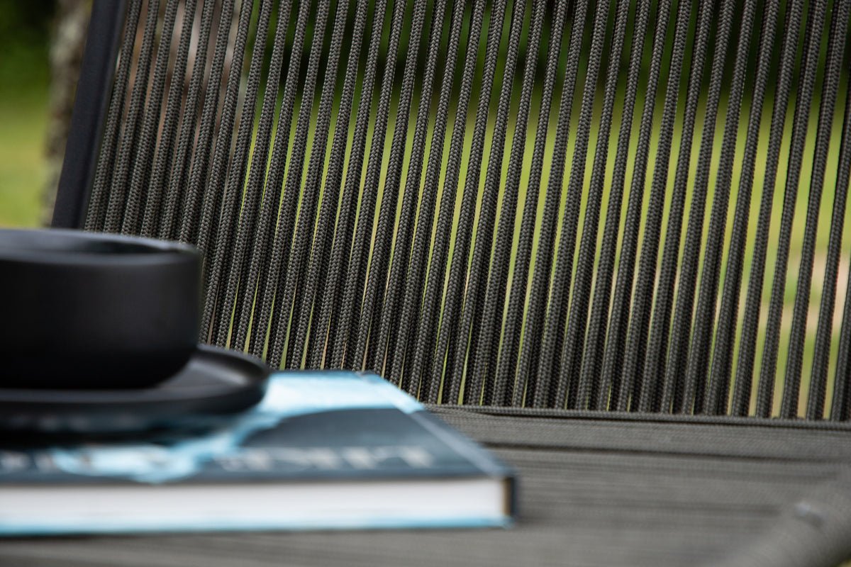 2er Set - Gartenstuhl Malta aus Metall, farbiges Seilgeflecht