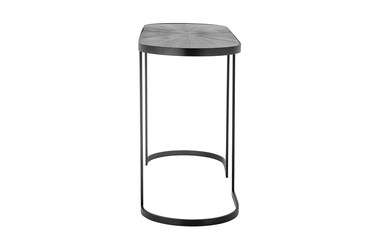 Konsolentisch Elvo – Schwarzes Metall-Design mit ovaler Tischplatte