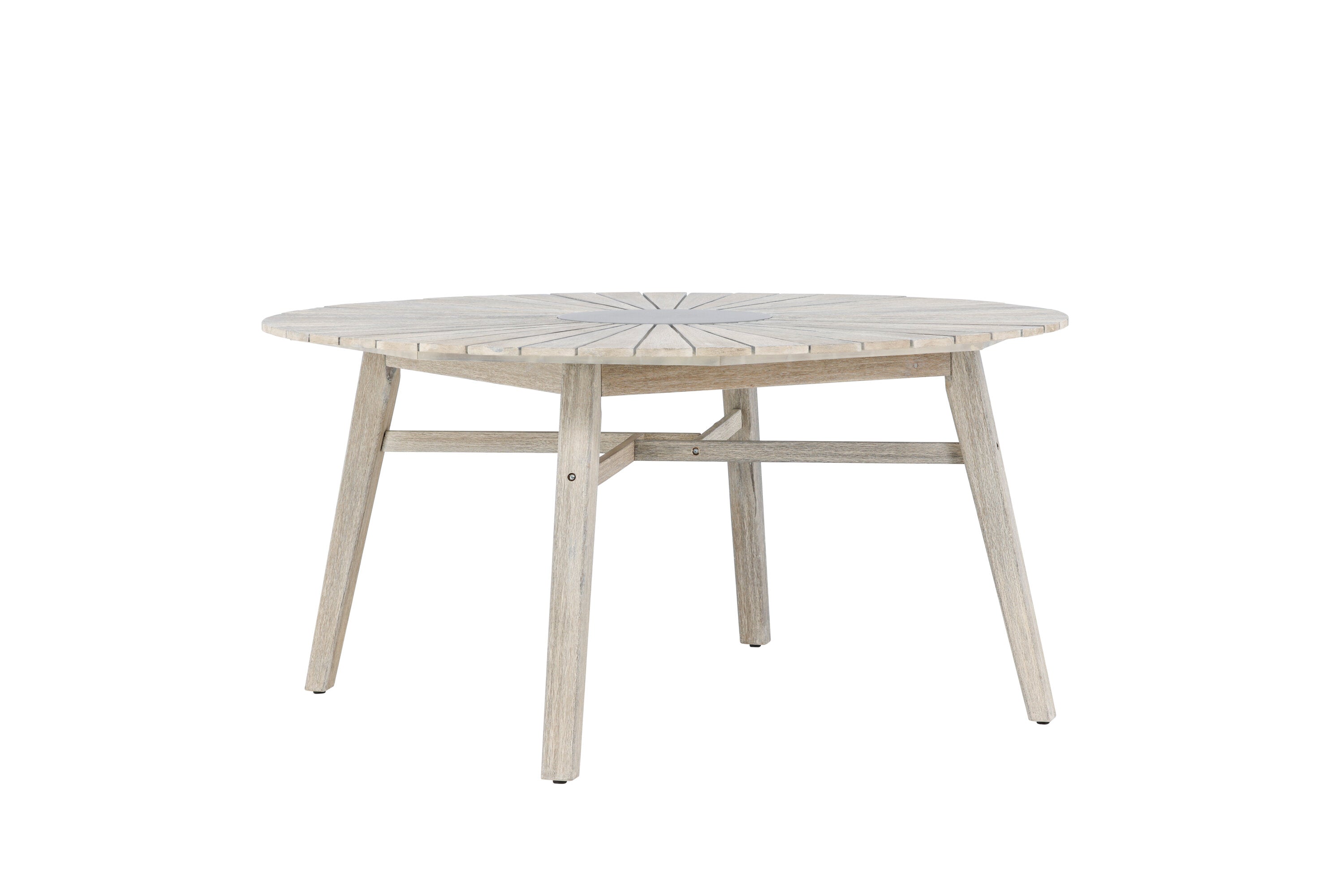 Gartentisch Tovaro - Runder Gartentisch in weiß aus Akazie