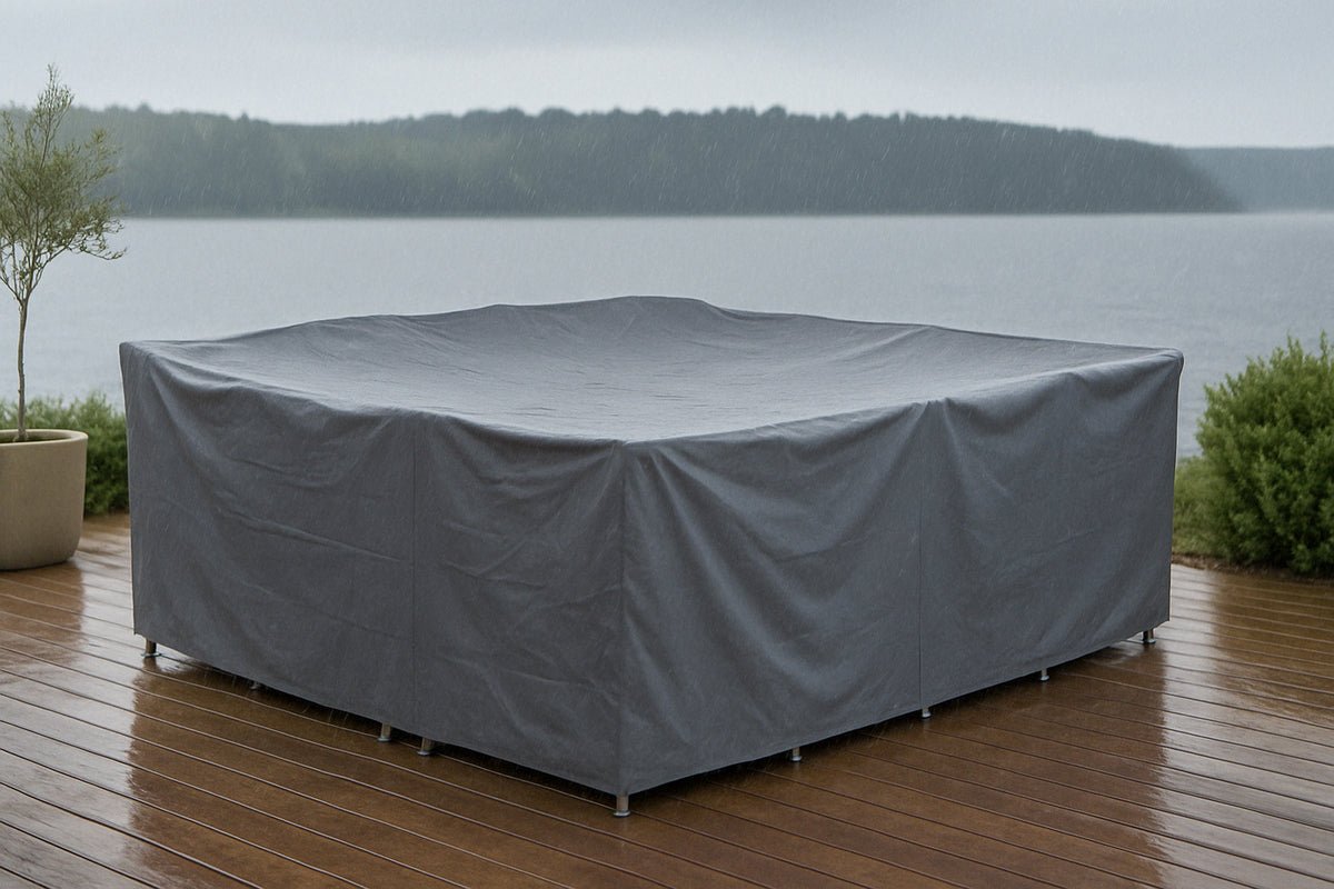 Möbelabdeckung Mistral - 265x90x120 cm aus grauem Polyester