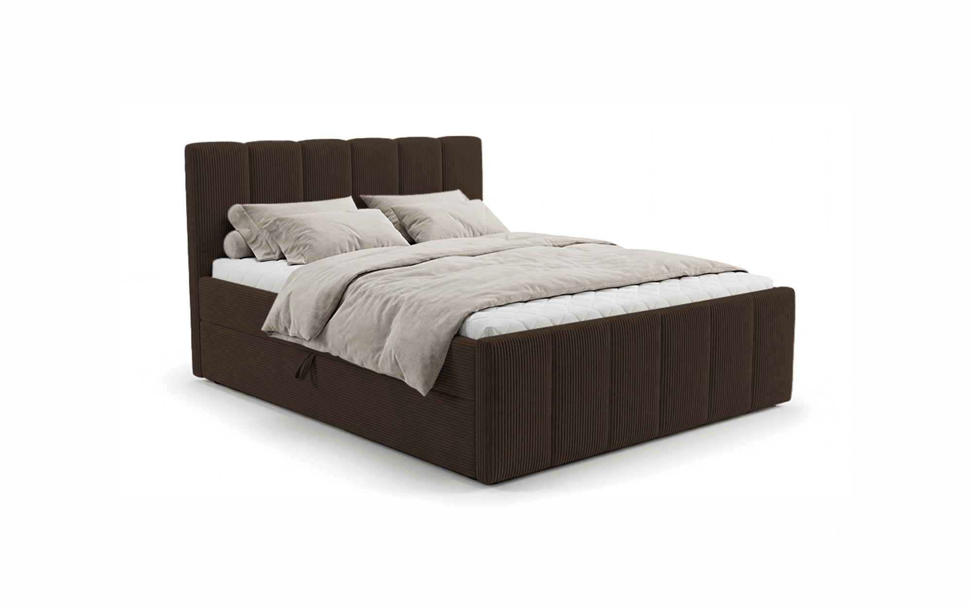Boxspringbett Siena mit hochklappbarem Stauraum in Cord