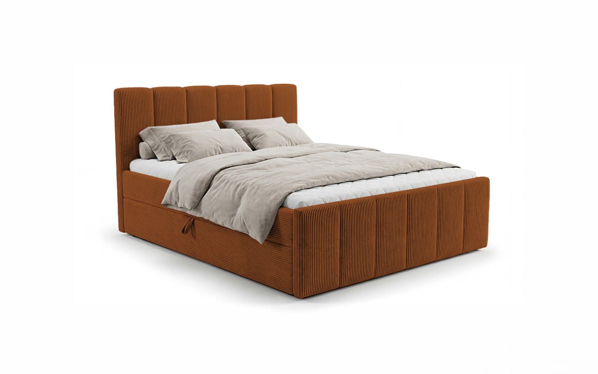 Boxspringbett Siena mit hochklappbarem Stauraum in Cord