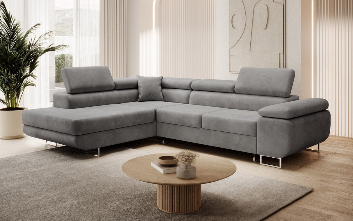 Designer Sofa Aston mit Schlaf- und Klappfunktion aus Samt