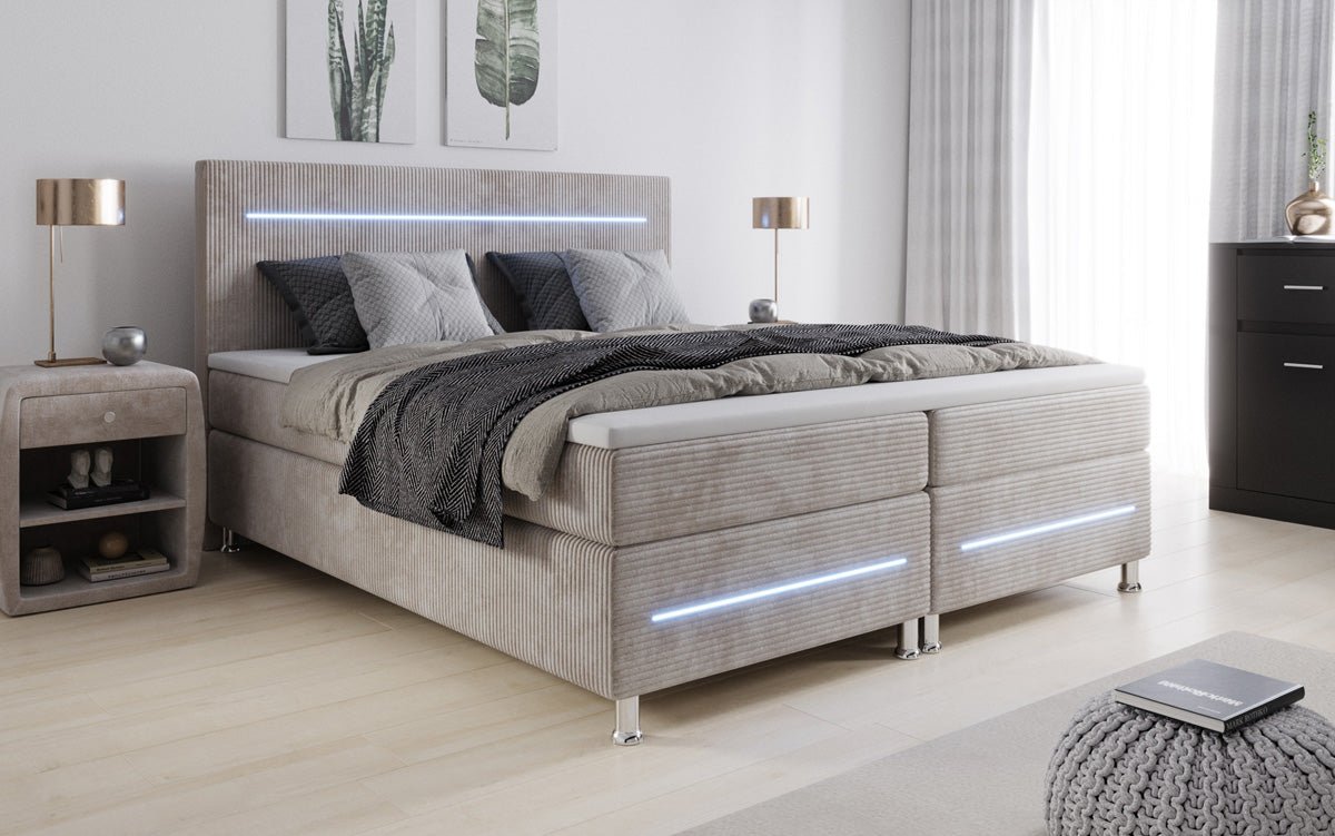Boxspringbett Sejour mit LED in Cord