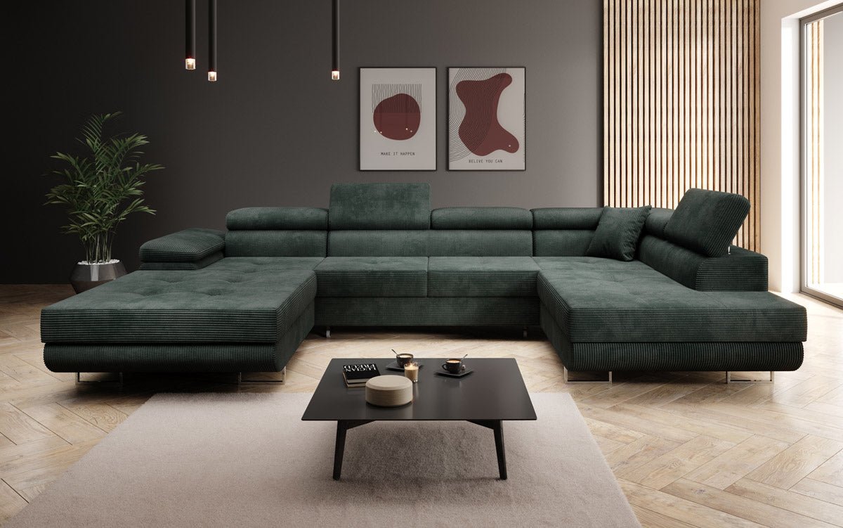 Designer Sofa Lago mit Schlaf - und Klappfunktion in Cord