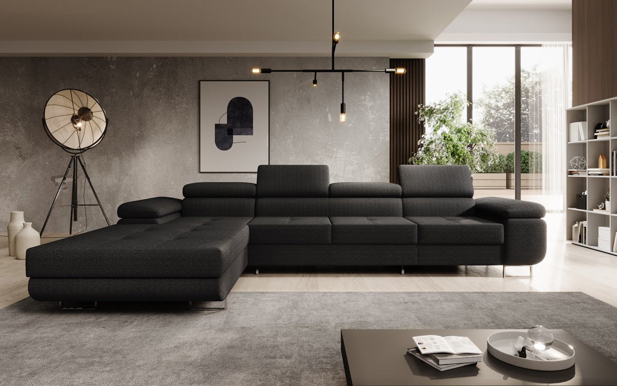 Designer Sofa Calvera Maxi mit Schlaf- und Klappfunktion in Bouclé