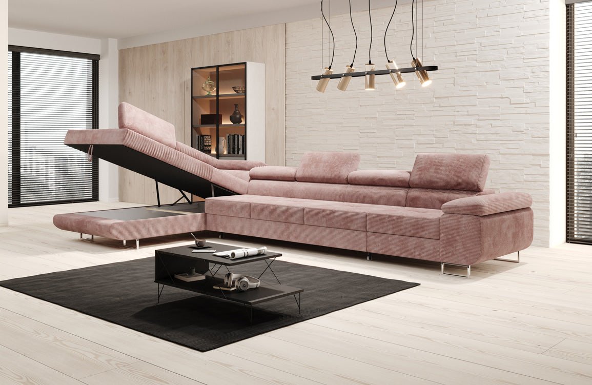 Designer Sofa Maxi mit Schlaf - und Klappfunktion in Cord