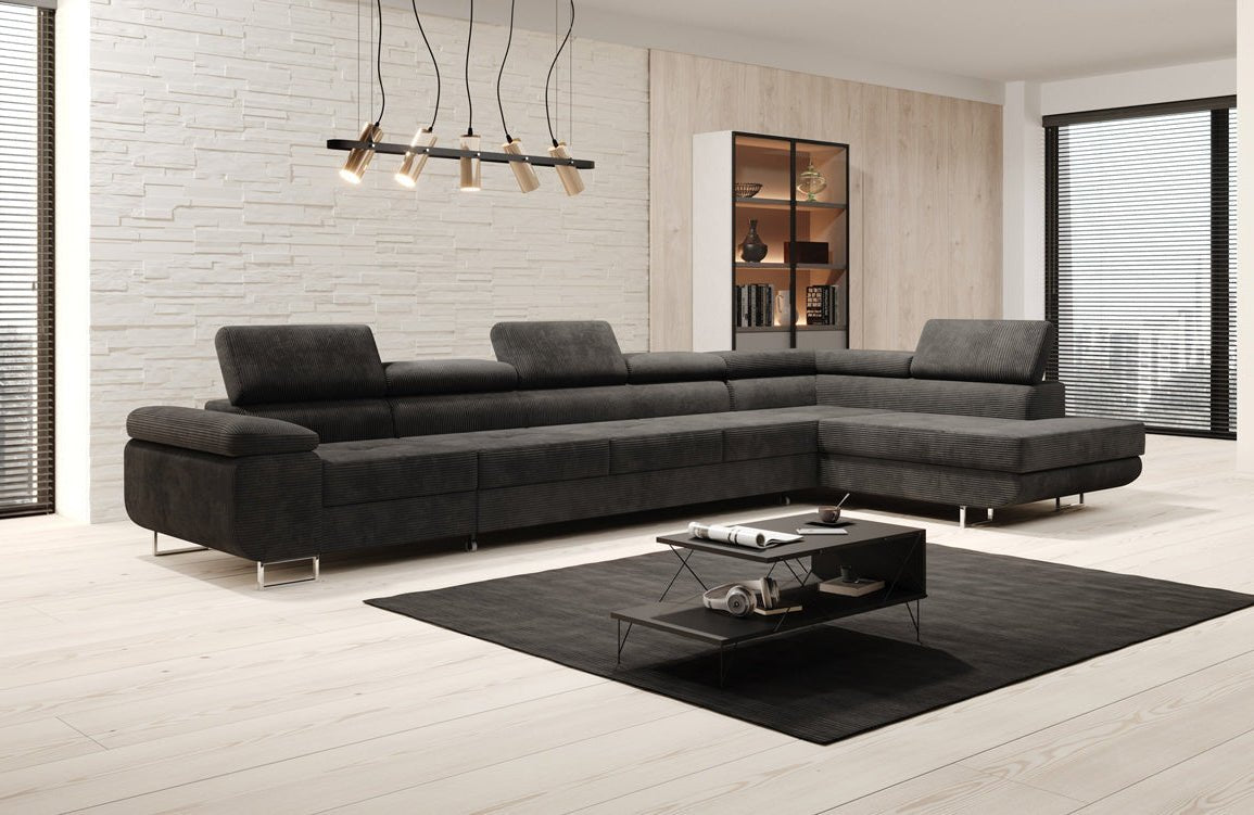 Designer Sofa Maxi mit Schlaf - und Klappfunktion in Cord
