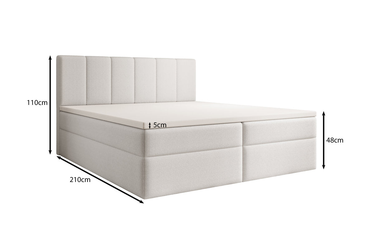 Boxspringbett Aurelia Stoff mit Stauraum