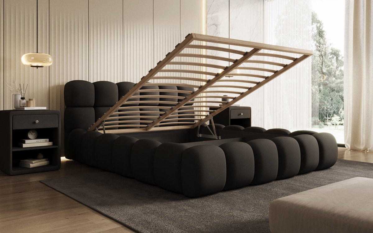 Designer Polsterbett Boston Stoff mit Stauraum