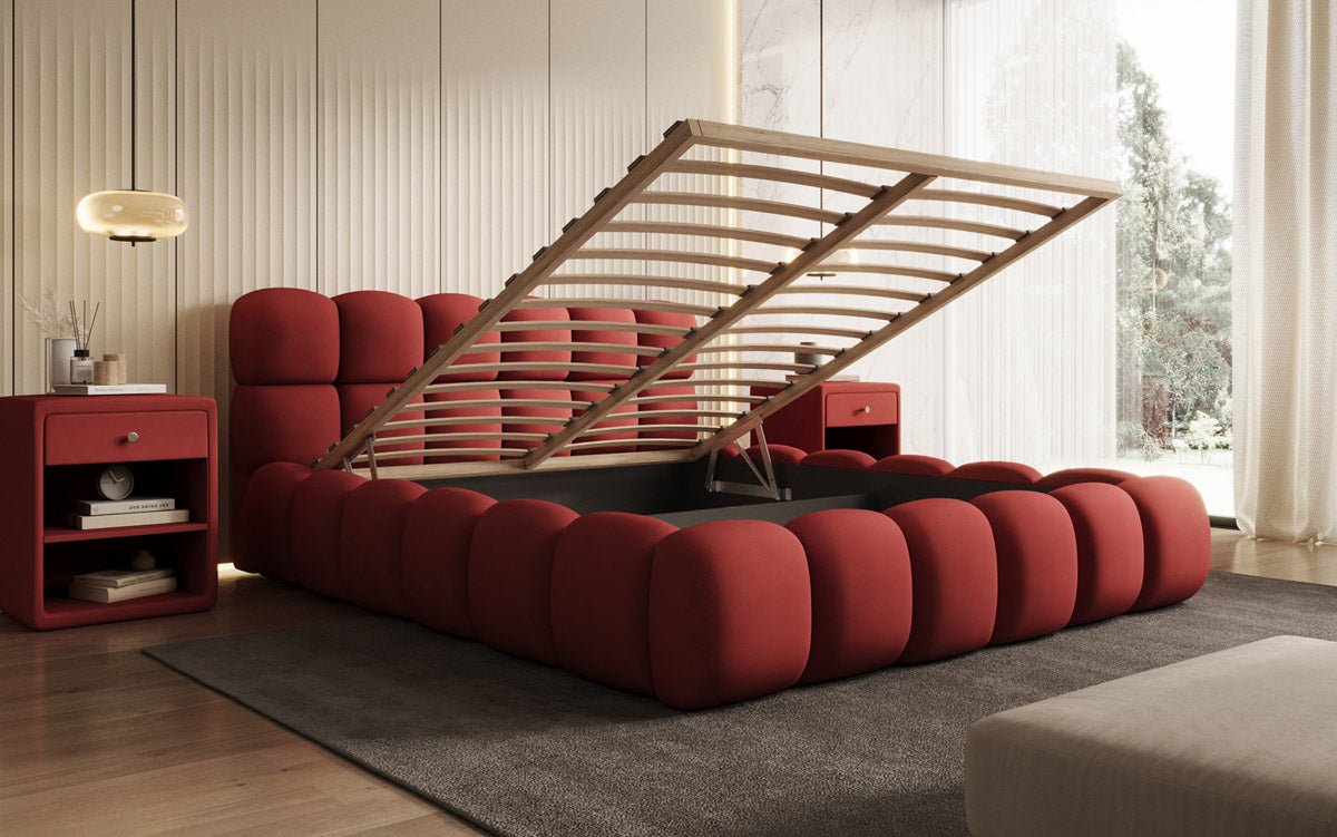 Designer Polsterbett Boston Stoff mit Stauraum