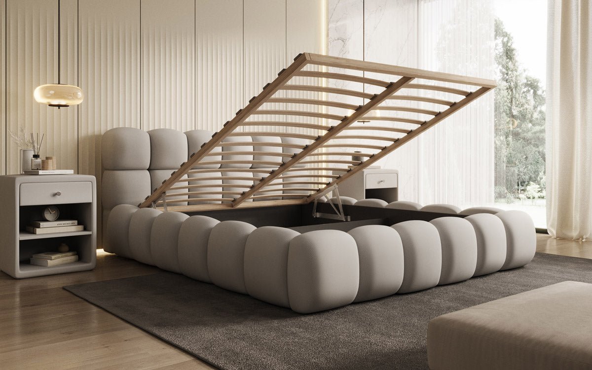 Designer Polsterbett Boston Stoff mit Stauraum