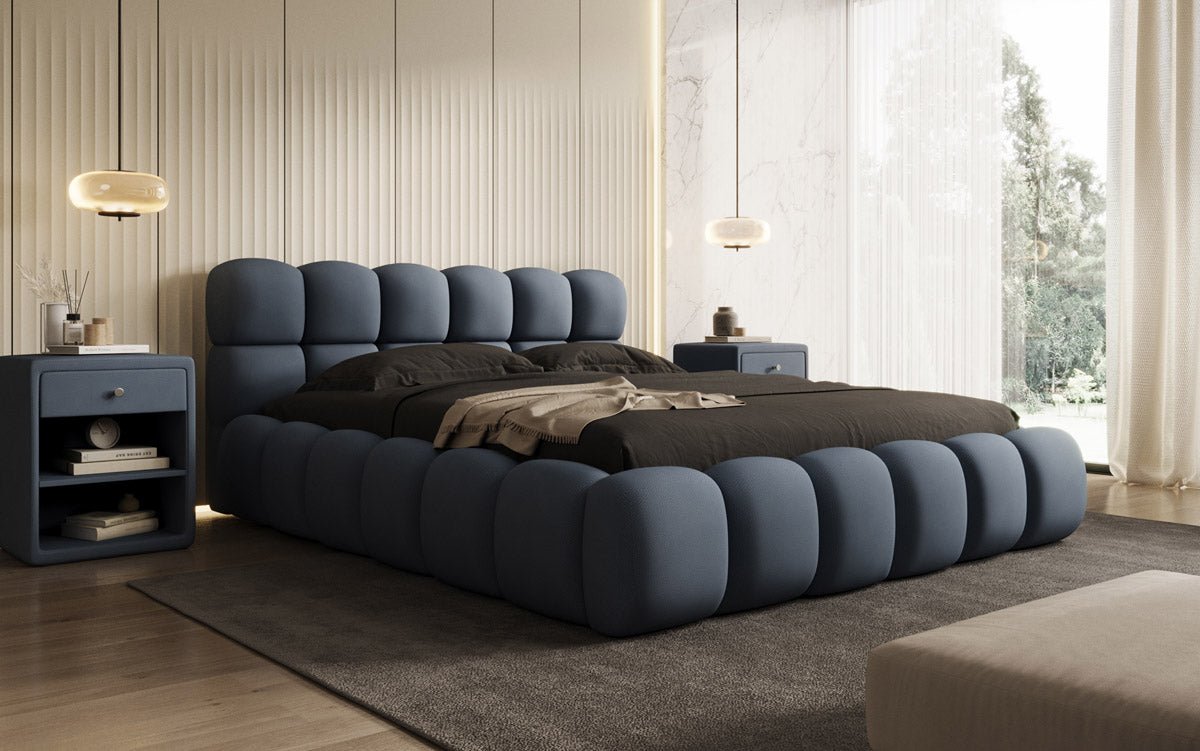 Designer Polsterbett Boston Stoff mit Stauraum