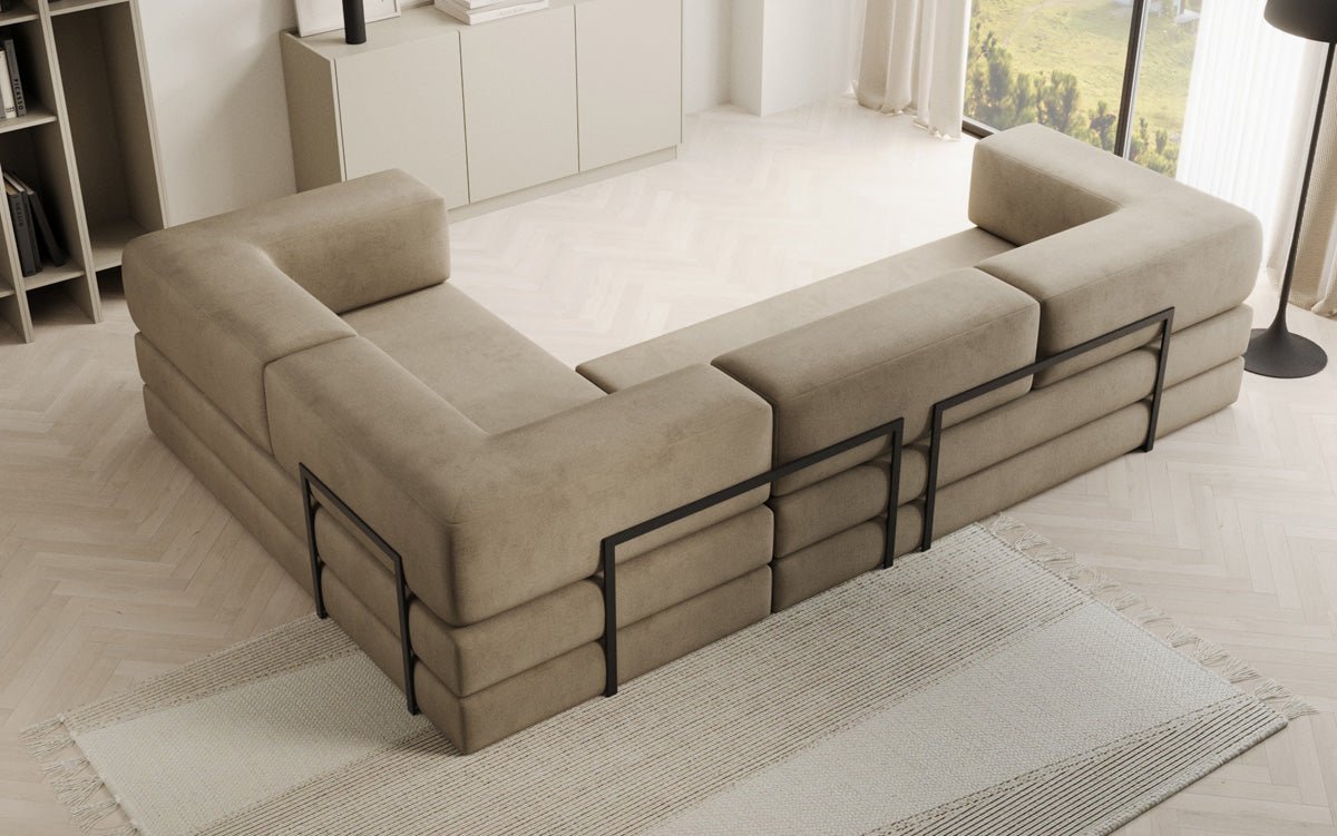 Designer Sofa Lazy L closed in Samt