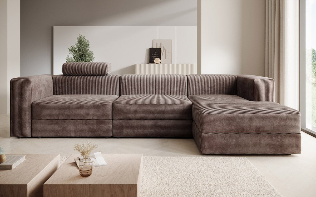 Designer Sofa Stockholm in Cord mit Stauraum