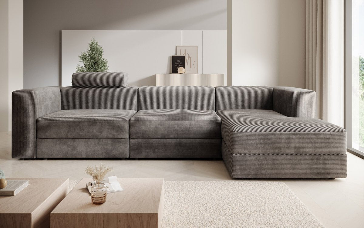 Designer Sofa Stockholm in Cord mit Stauraum