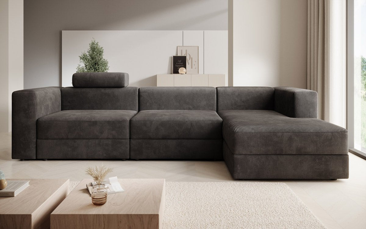 Designer Sofa Stockholm in Cord mit Stauraum