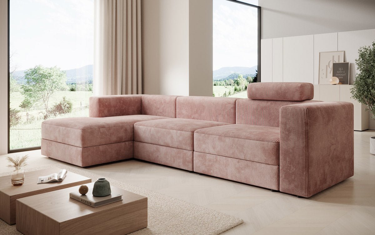 Designer Sofa Stockholm in Cord mit Stauraum
