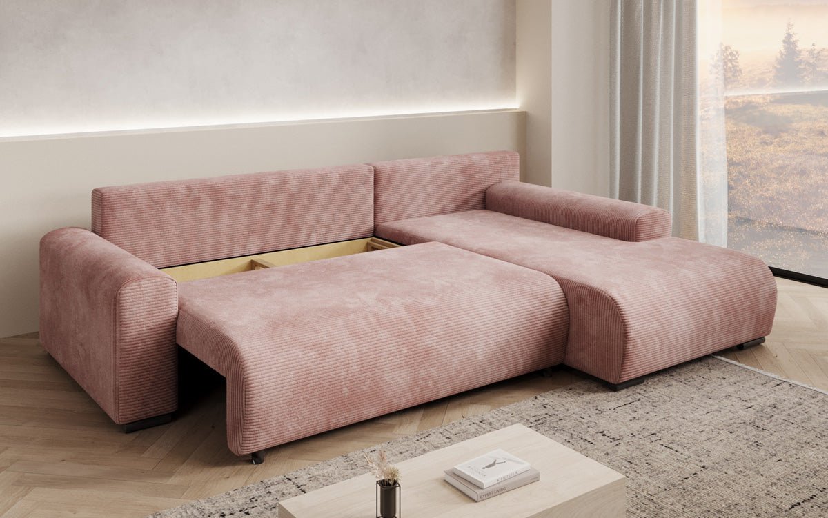 Designer Sofa Hanna mit Schlaffunktion und Stauraum