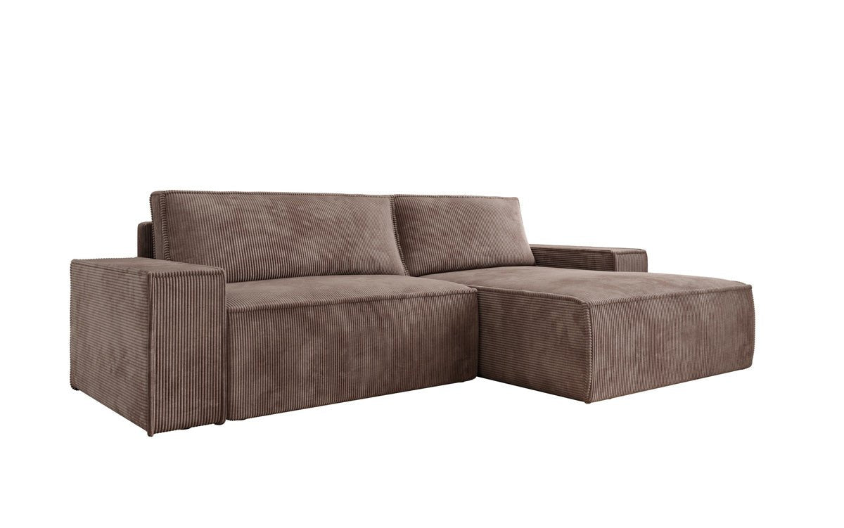 Designer Sofa Corino in Cord mit Schlaf- und Klappfunktion