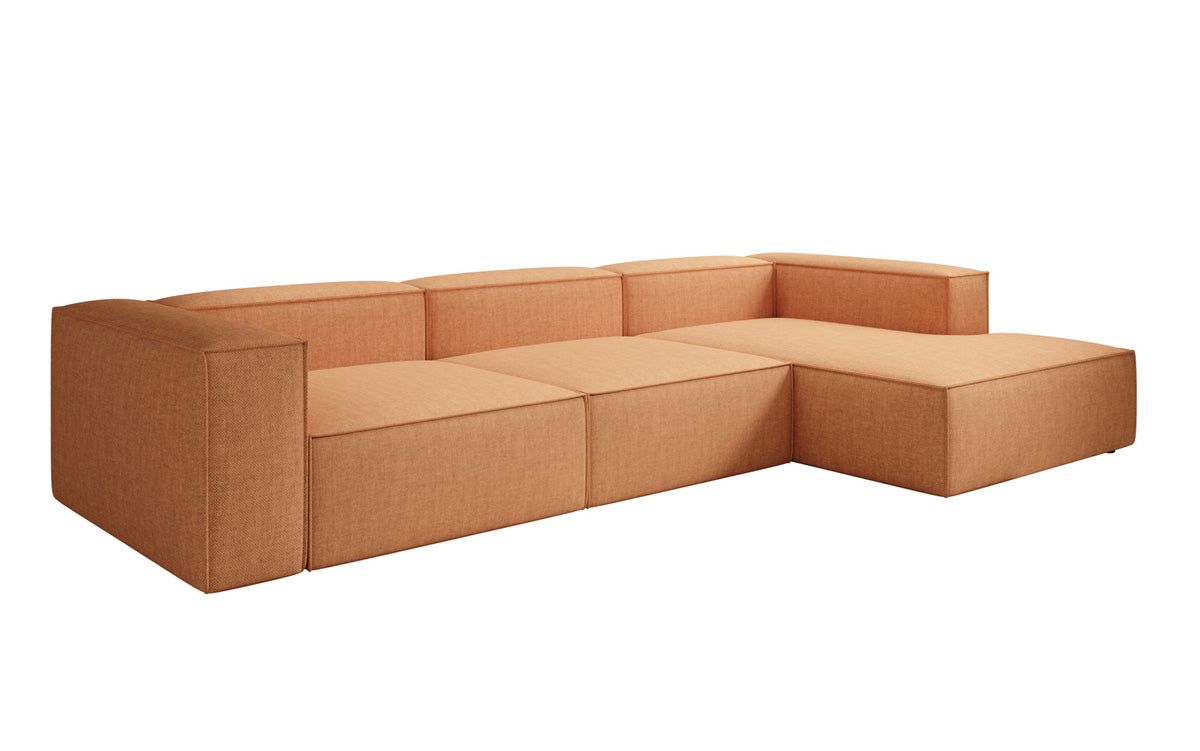 Designer Ecksofa Lesley in Leinen-Optik