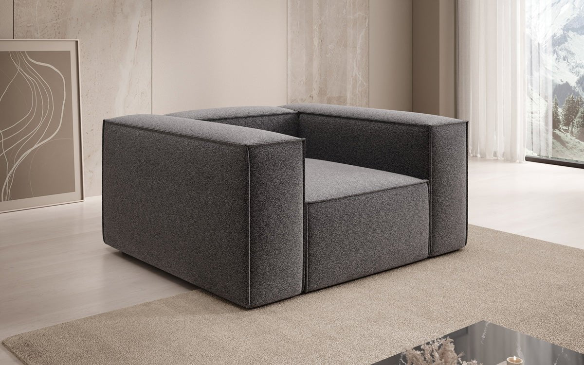 Designer Sofa-Sessel Lesley in Strukturstoff