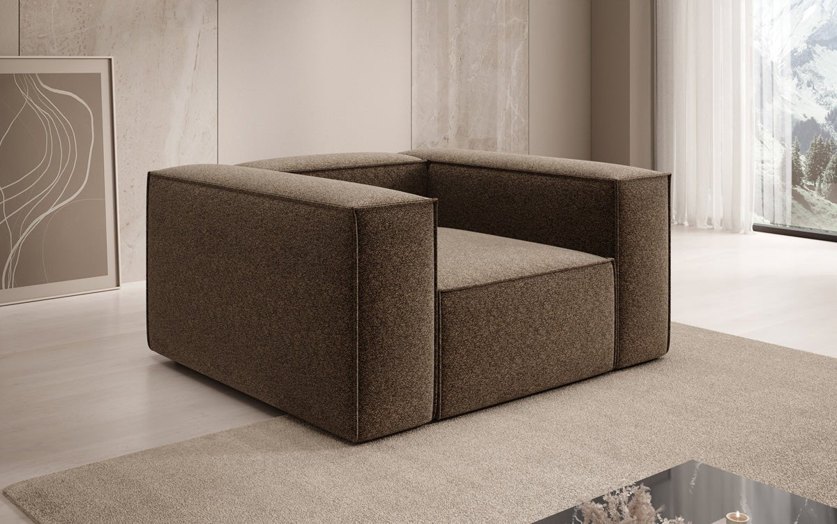 Designer Sofa-Sessel Lesley in Strukturstoff