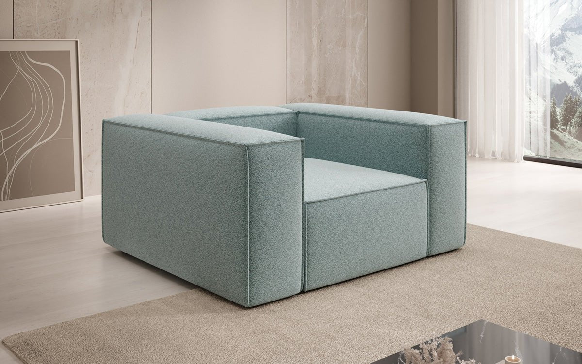 Designer Sofa-Sessel Lesley in Strukturstoff